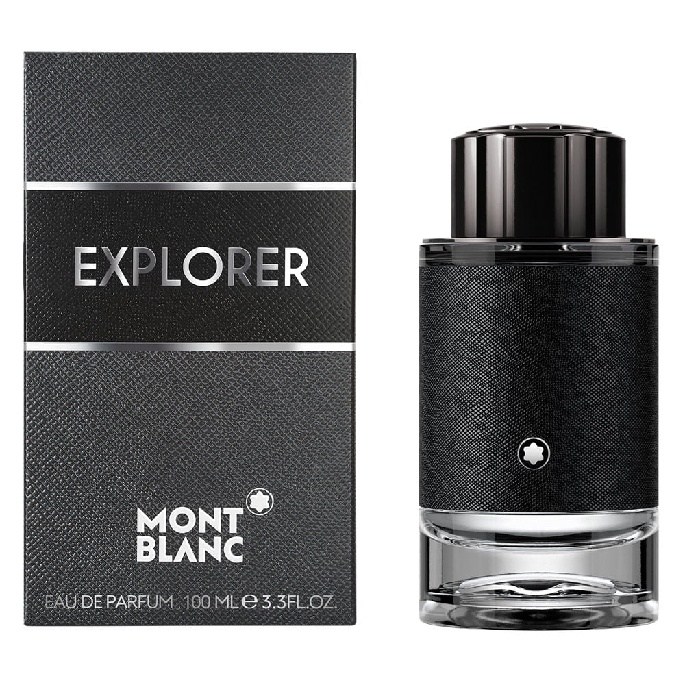 frasco Perfume Masculino Mont Blanc Explorer Eau de Parfum detalhe lateral