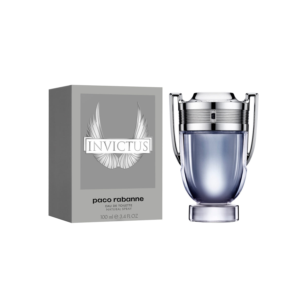 frasco Perfume Masculino Paco Rabanne Invictus Eau de Toilette detalhe lateral