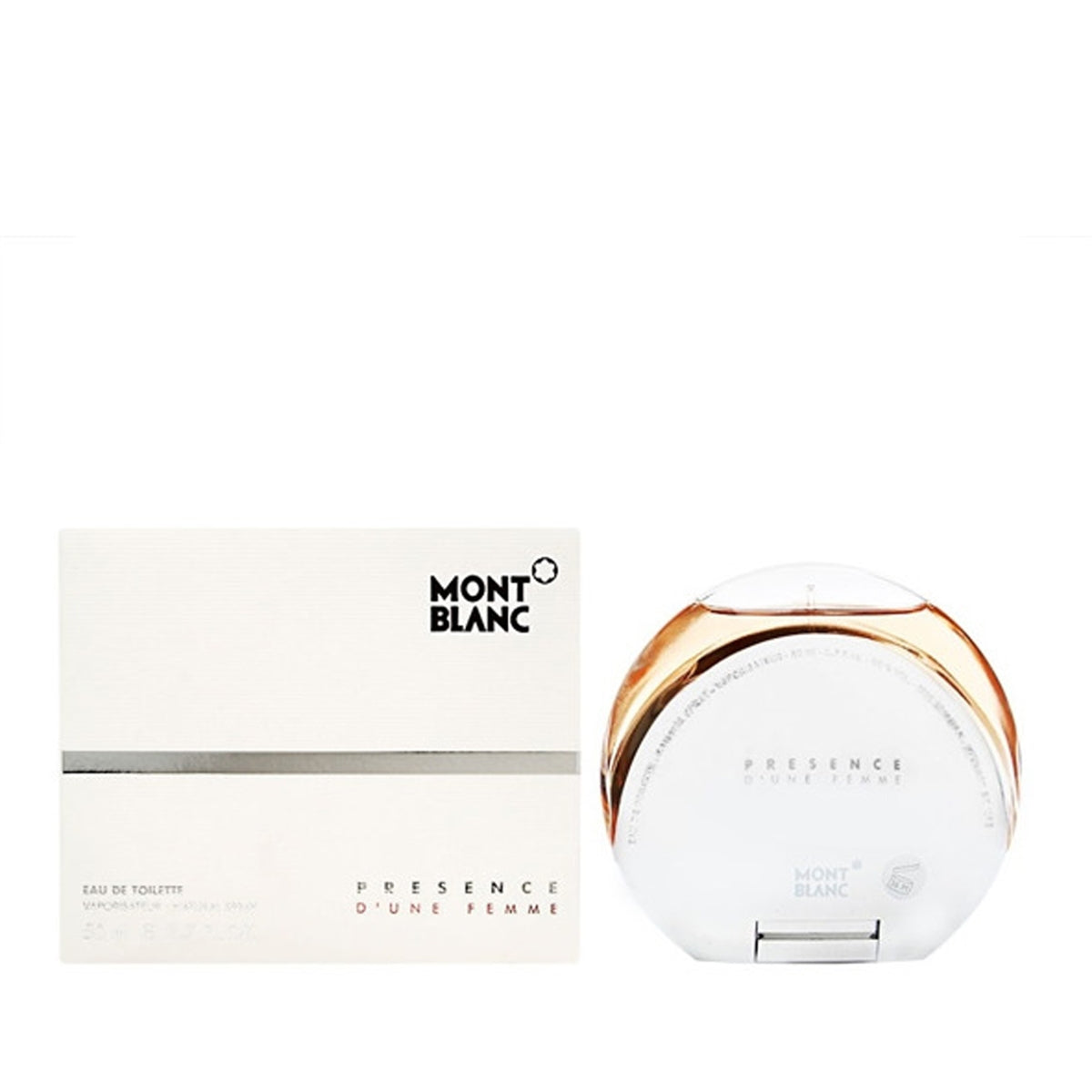 frasco Perfume Feminino Mont Blanc Presence New Eau de Toilette detalhe lateral