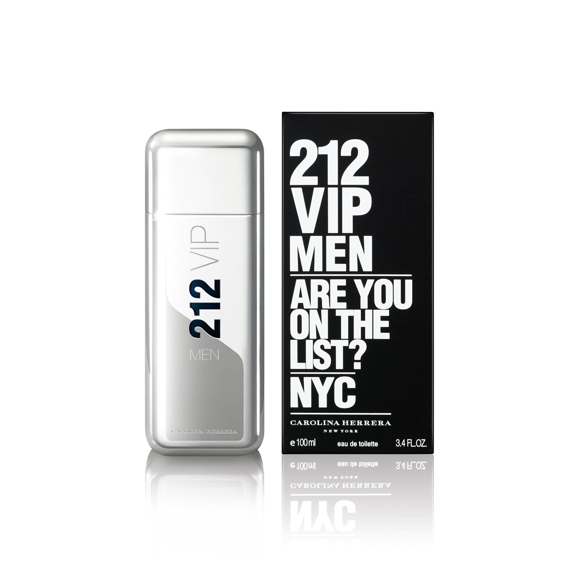 frasco Perfume Masculino Carolina Herrera 212 Vip Men Eau de Toilette detalhe lateral