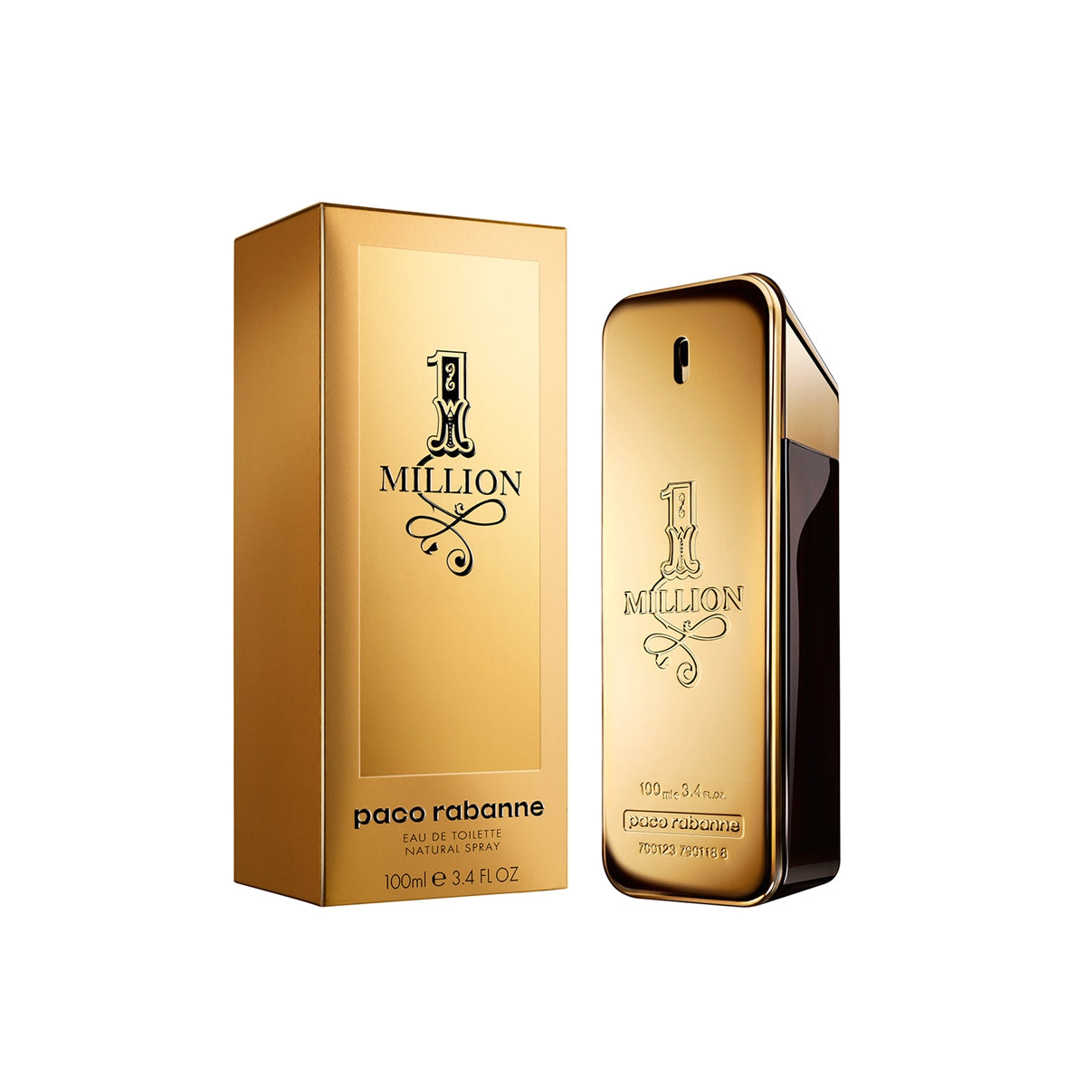 frasco Perfume Masculino Paco Rabanne One Million Eau de Toilette detalhe lateral