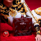 frasco Perfume Masculino Versace Eros Flame Eau de Parfum embalagem caixa original