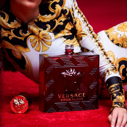 frasco Perfume Masculino Versace Eros Flame Eau de Parfum embalagem caixa original