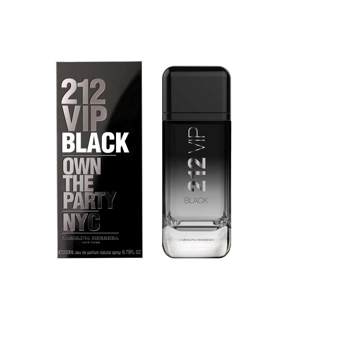 frasco Perfume Masculino Carolina Herrera 212 Vip Black Eau de Parfum detalhe lateral