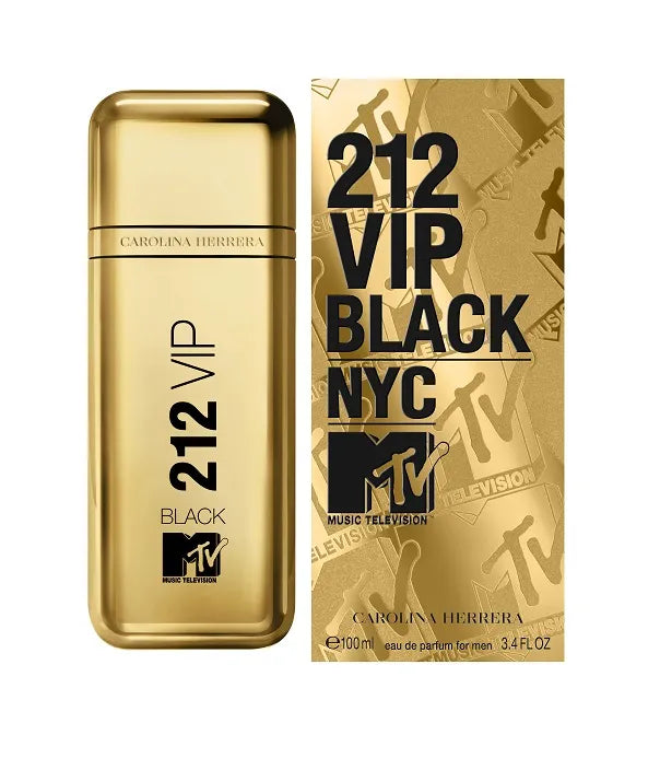 frasco Perfume Masculino Carolina Herrera 212 Vip Black Mtv Eau de Parfum detalhe lateral