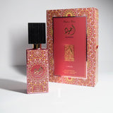 frasco Perfume Lattafa Ajwad Pink Eau de Parfum detalhe do frasco