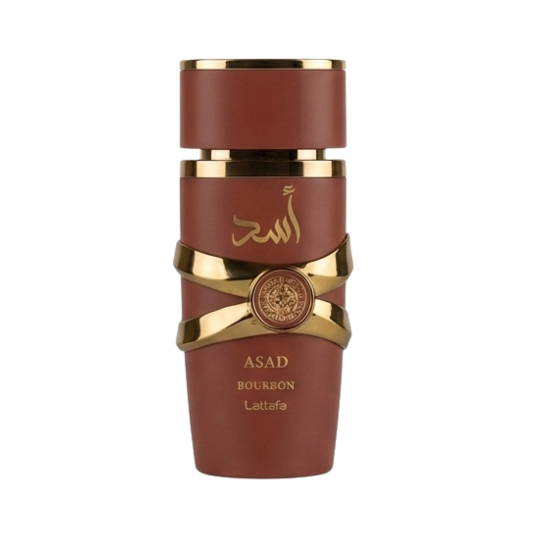 frasco Lattafa Asad Bourbon EDP 100Ml frente fundo branco