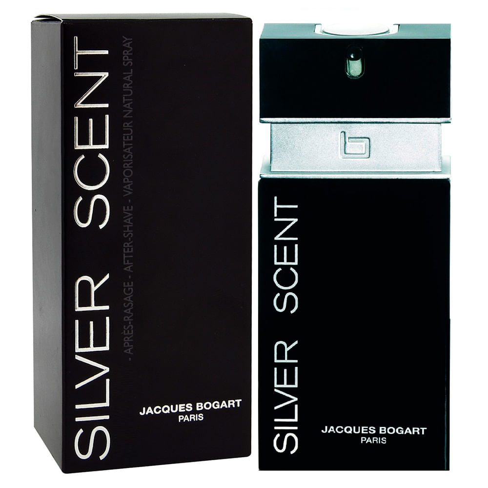 frasco Perfume Masculino Jacques Bogat Silver Scent Eau de Toilette detalhe lateral