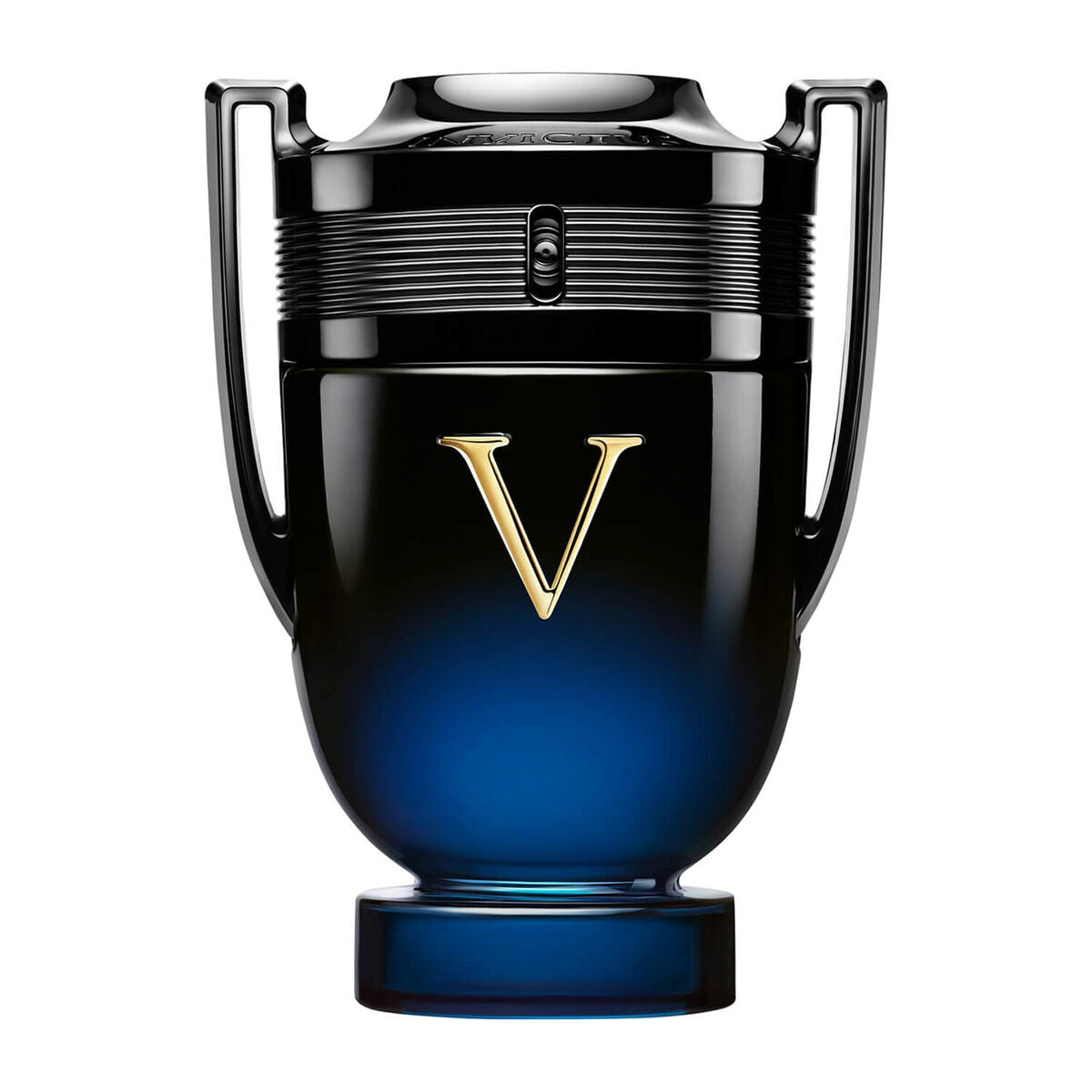 frasco Perfume Masculino Paco Rabanne Invictus Victory Elixir Parfum frente fundo branco