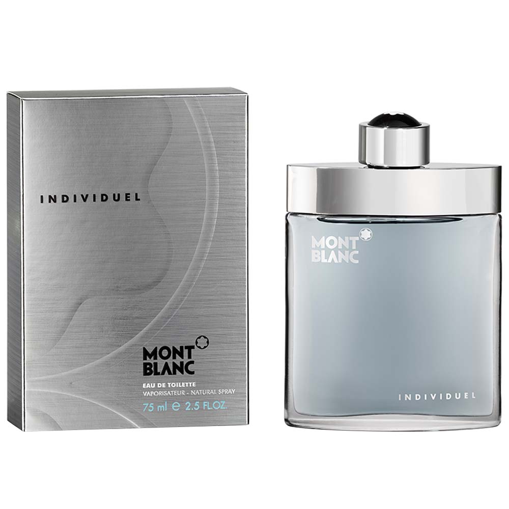 frasco Perfume Masculino Mont Blanc Individuel Eau de Toilette detalhe lateral