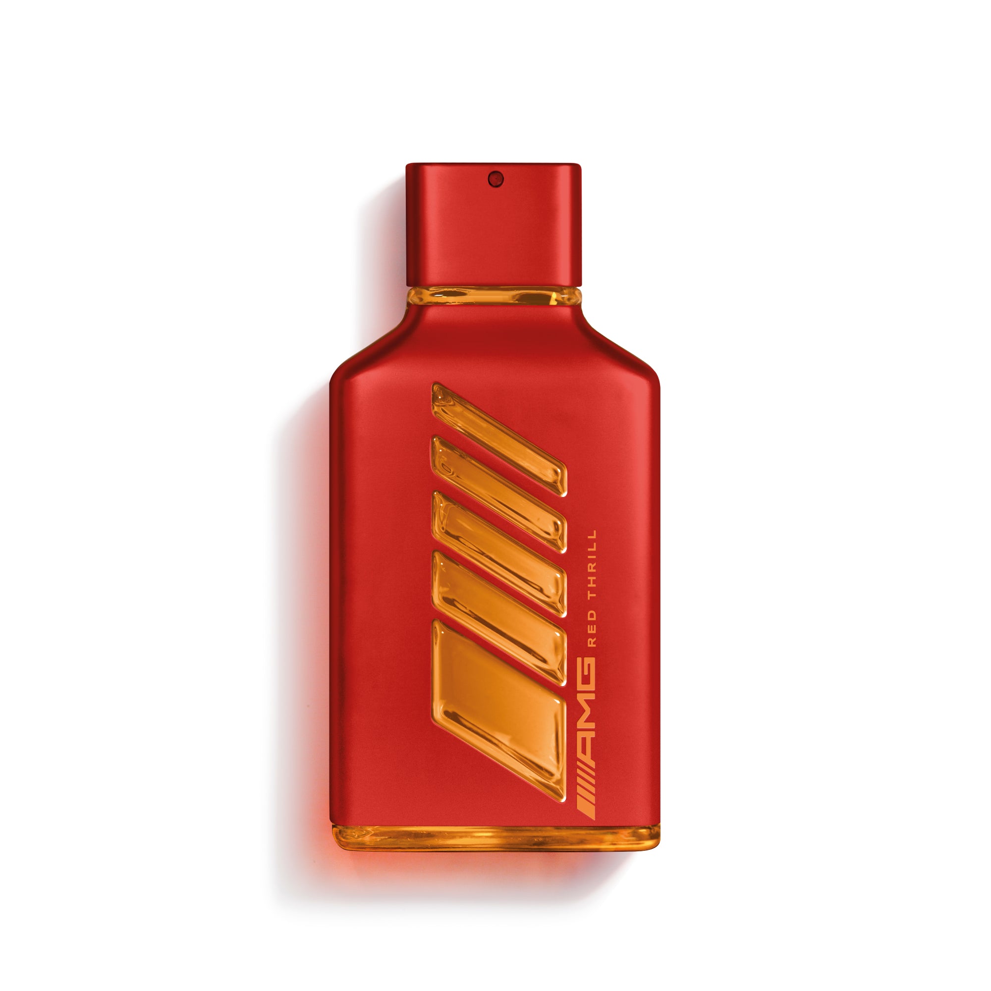 frasco Perfume Masculino Mercedes Benz Amg Red Thrill Eau de Parfum detalhe do frasco