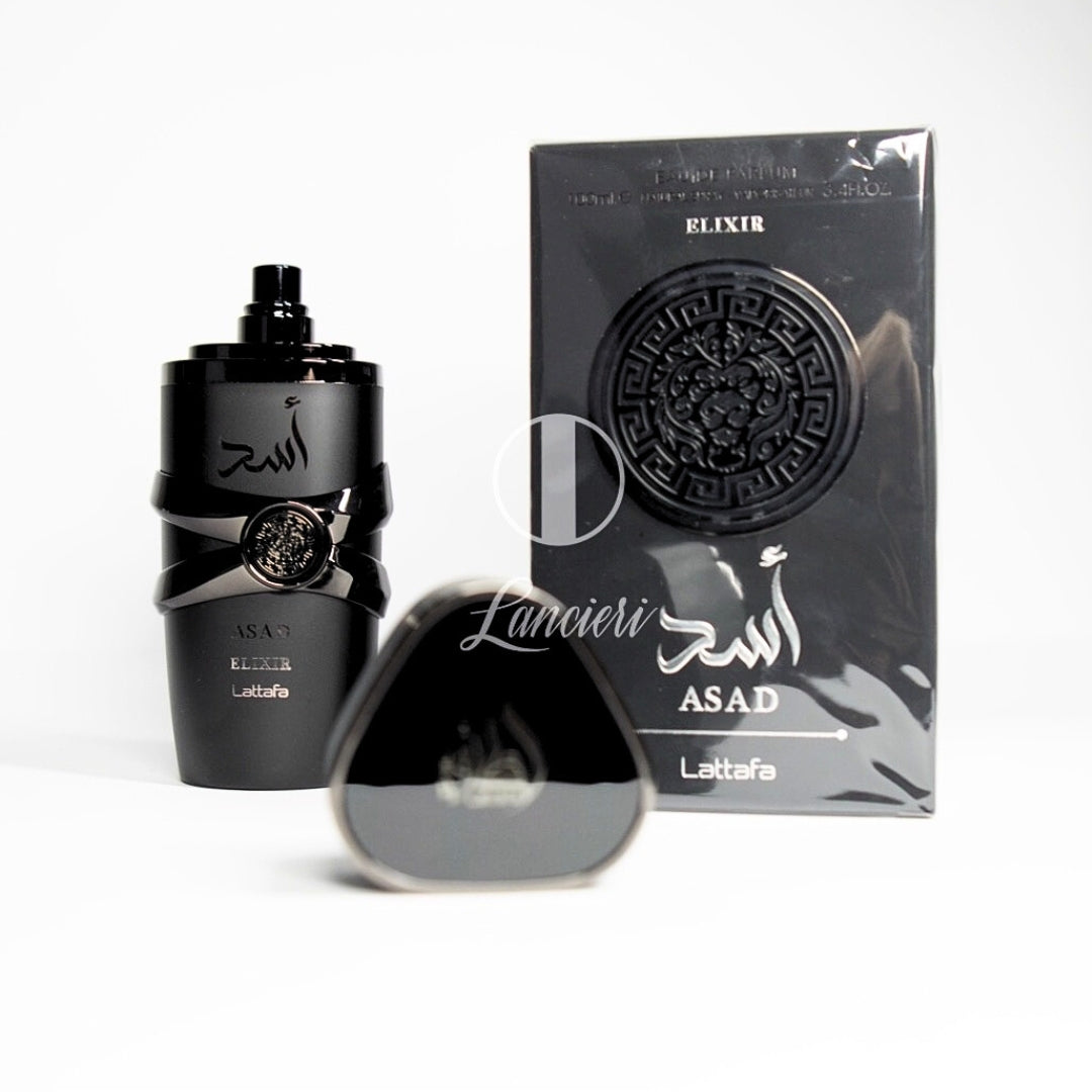 frasco Perfume Lattafa Asad Elixir Masculino embalagem caixa original