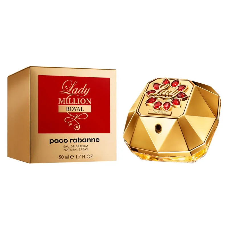 frasco Perfume Paco Rabanne Lady Million Royal Feminino Eau de Parfum detalhe lateral