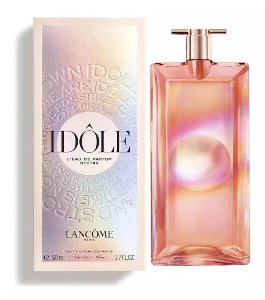frasco Perfume Feminino Lancome Idole Nectar Eau de Parfum detalhe lateral