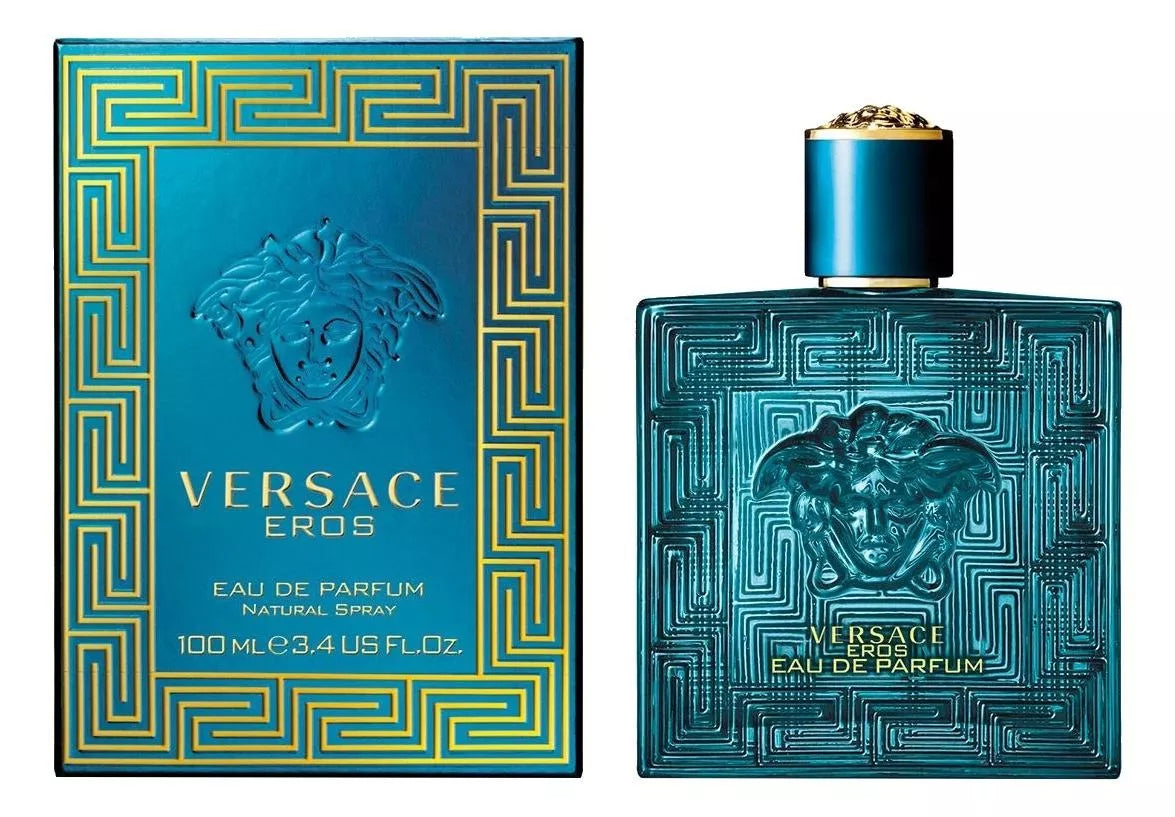 frasco Perfume Masculino Versace Eros Eau de Parfum detalhe lateral