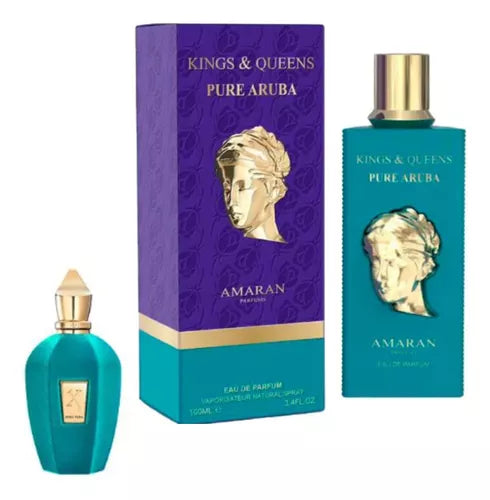 frasco Perfume Amaran Kings & Queens Pure Aruba Unisexx Eau de Parfum embalagem caixa original