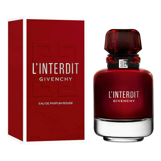 frasco Perfume Feminino Givenchy L'Interdit Rouge Eau de Parfum detalhe lateral