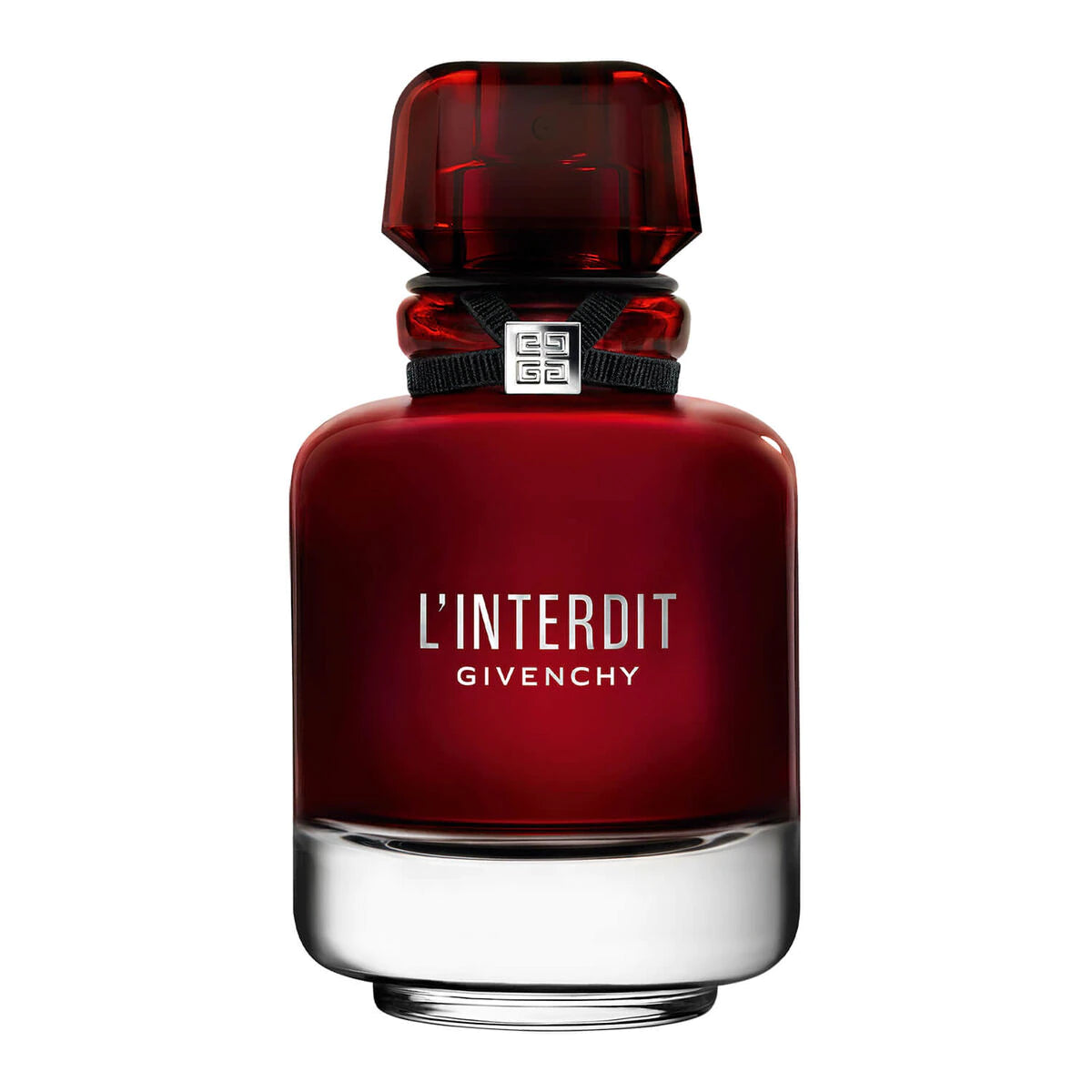 frasco Perfume Feminino Givenchy L'Interdit Rouge Eau de Parfum frente fundo branco