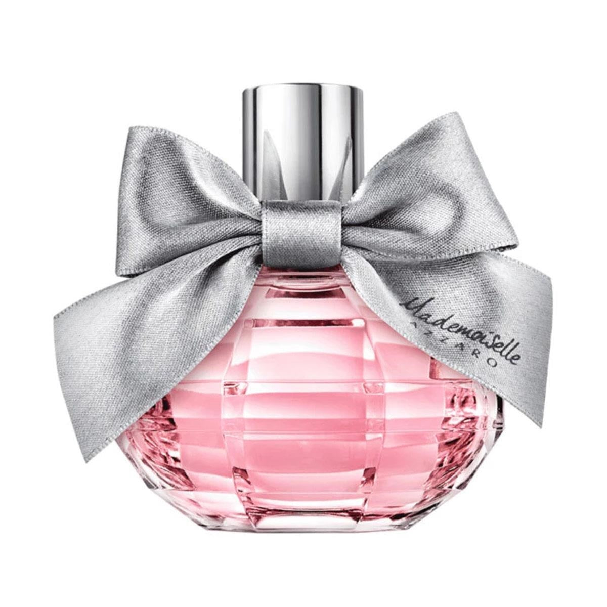 frasco Perfume Feminino Azzaro Mademoiselle Eau de Toilette frente fundo branco