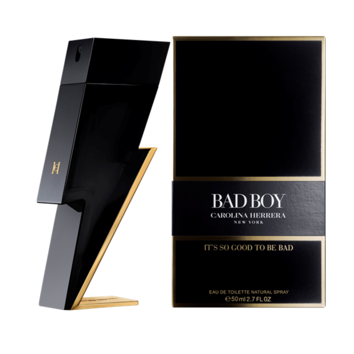 frasco Perfume Masculino Carolina Herrera Bad Boy Eau de Toilette embalagem caixa original
