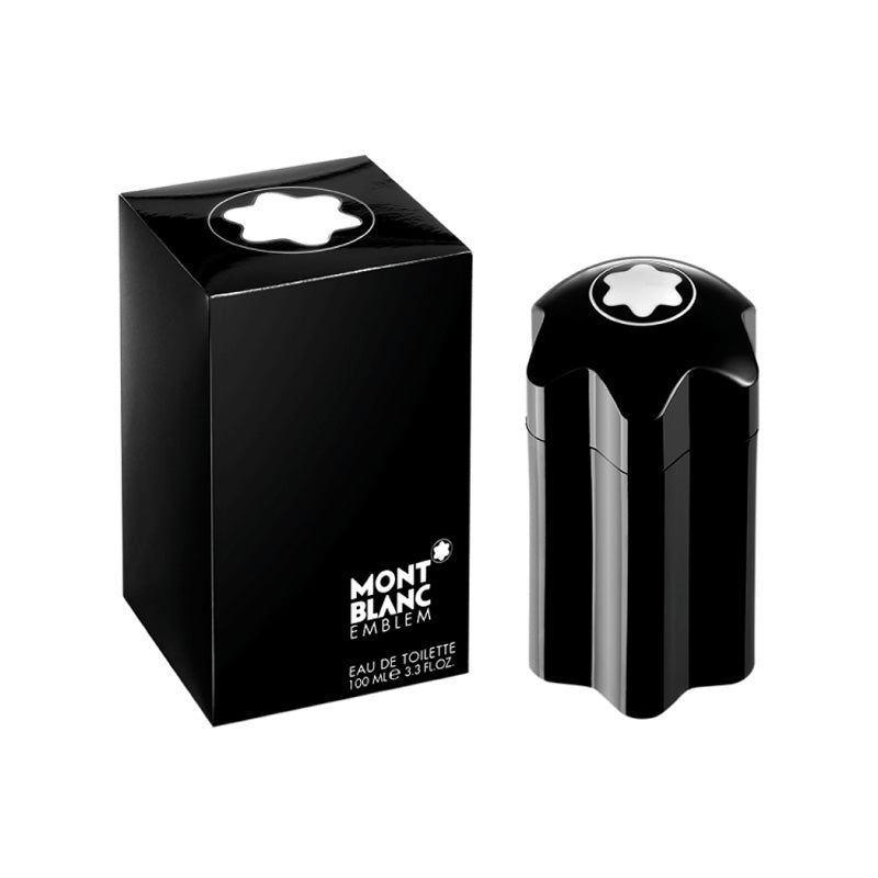 frasco Perfume Masculino Mont Blanc Embem Eau de Toilette detalhe lateral