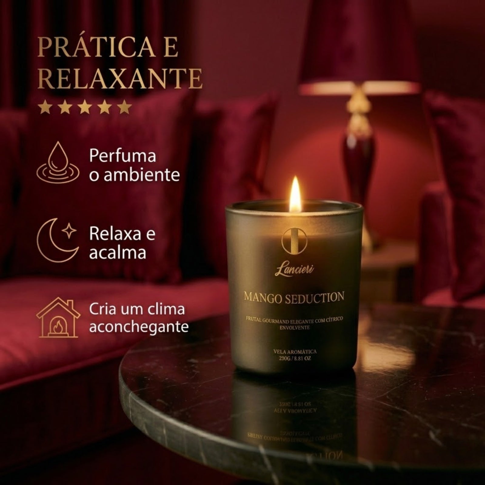 Lancieri Mango Seduction Vela Aromática Premium 250g