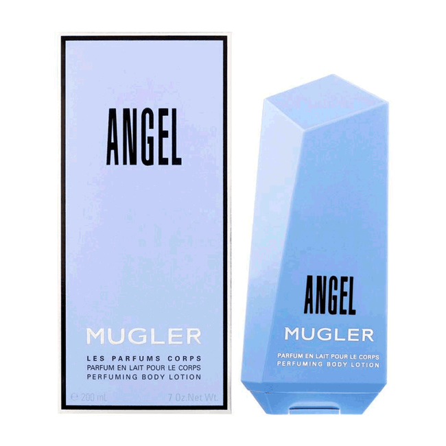 frasco Loção Hidratante Corporal Thierry Mugler Angel Body Lotion detalhe lateral