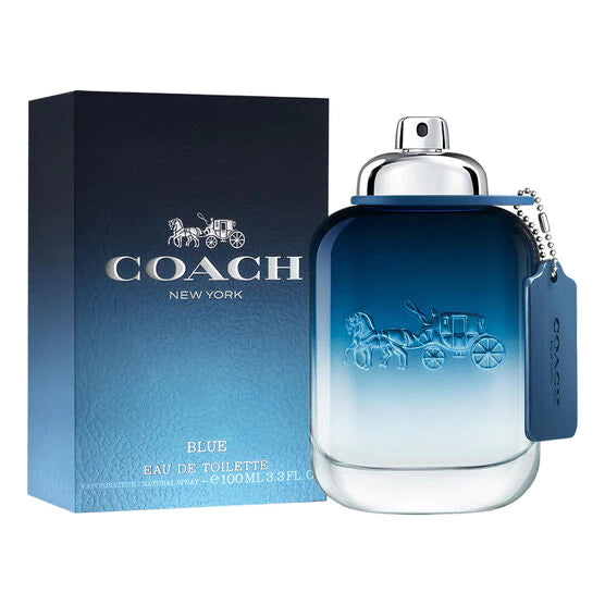 frasco Perfume Masculino Coach New York Blue Eau de Toilette detalhe lateral