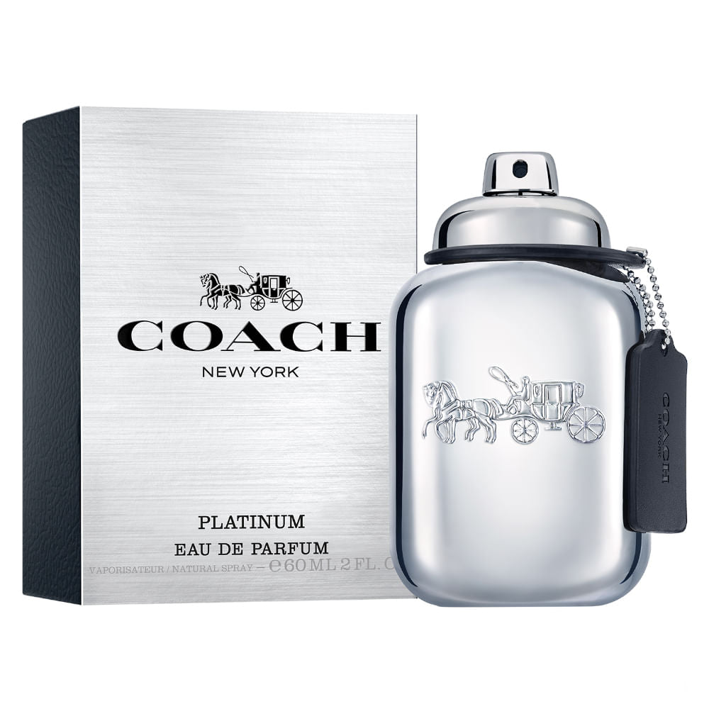 frasco Perfume Masculino Coach Platinum Eau de Parfum detalhe lateral