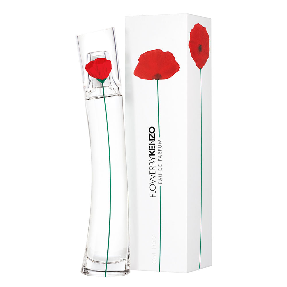 frasco Perfume Feminino Kenzo Flower By Kenzo Eau de Parfum detalhe lateral