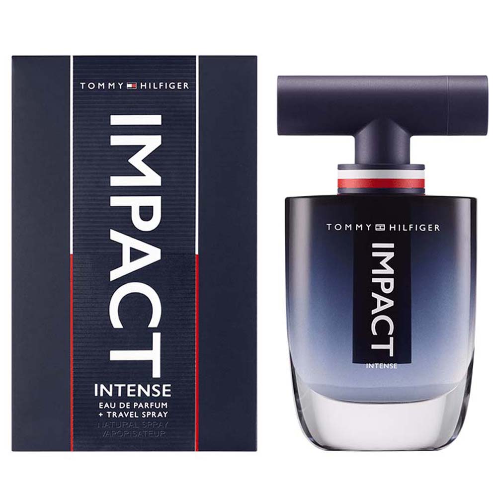 frasco Perfume Masculino Tommy Impact Intense Eau de Parfum detalhe lateral