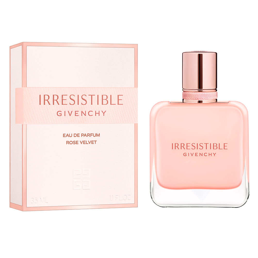 frasco Perfume Feminino Givenchy Irresistible Rose Velvet Eau de Parfum detalhe lateral