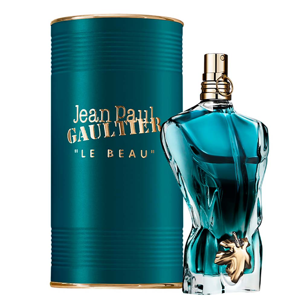 frasco Perfume Masculino Jean Paul Gaultier Le Beau Eau de Toilette detalhe lateral