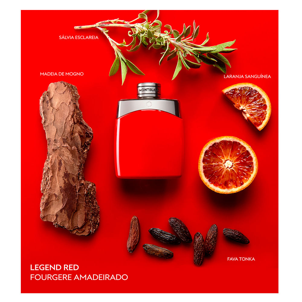frasco Perfume Masculino Mont Blanc Legend Red Eau de Parfum frasco amplo