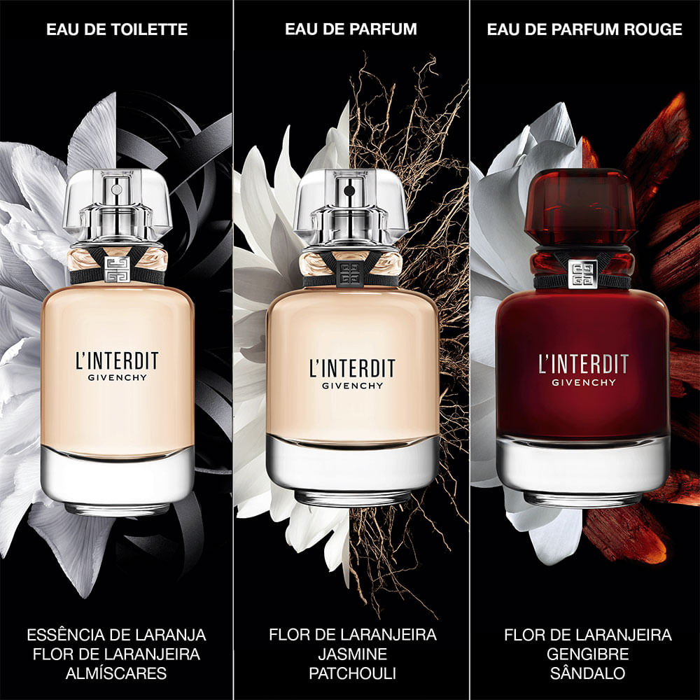 frasco Perfume Feminino Givenchy L’Interdit Eau de Toilette frasco amplo