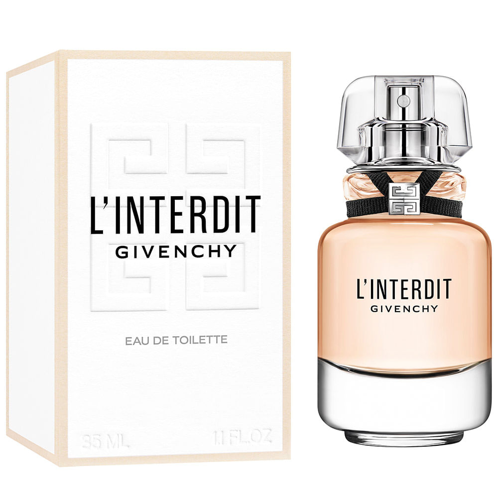 frasco Perfume Feminino Givenchy L’Interdit Eau de Toilette detalhe lateral