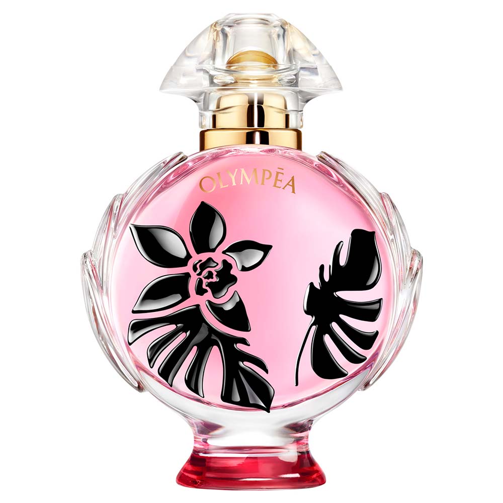 frasco Perfume Feminino Paco Rabanne Olympea Flora Eau de Parfum frente fundo branco
