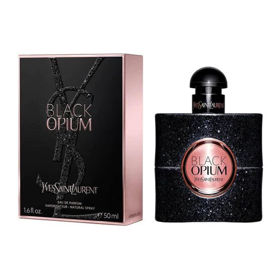 frasco Perfume Feminino Yves Saint Laurent Opium Black Eau de Parfum detalhe lateral
