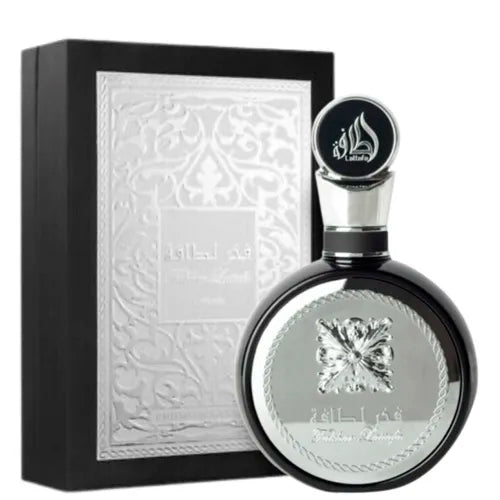 frasco Perfume Masculino Lattafa Fakhar Black Pride Of Eau de Parfum detalhe lateral