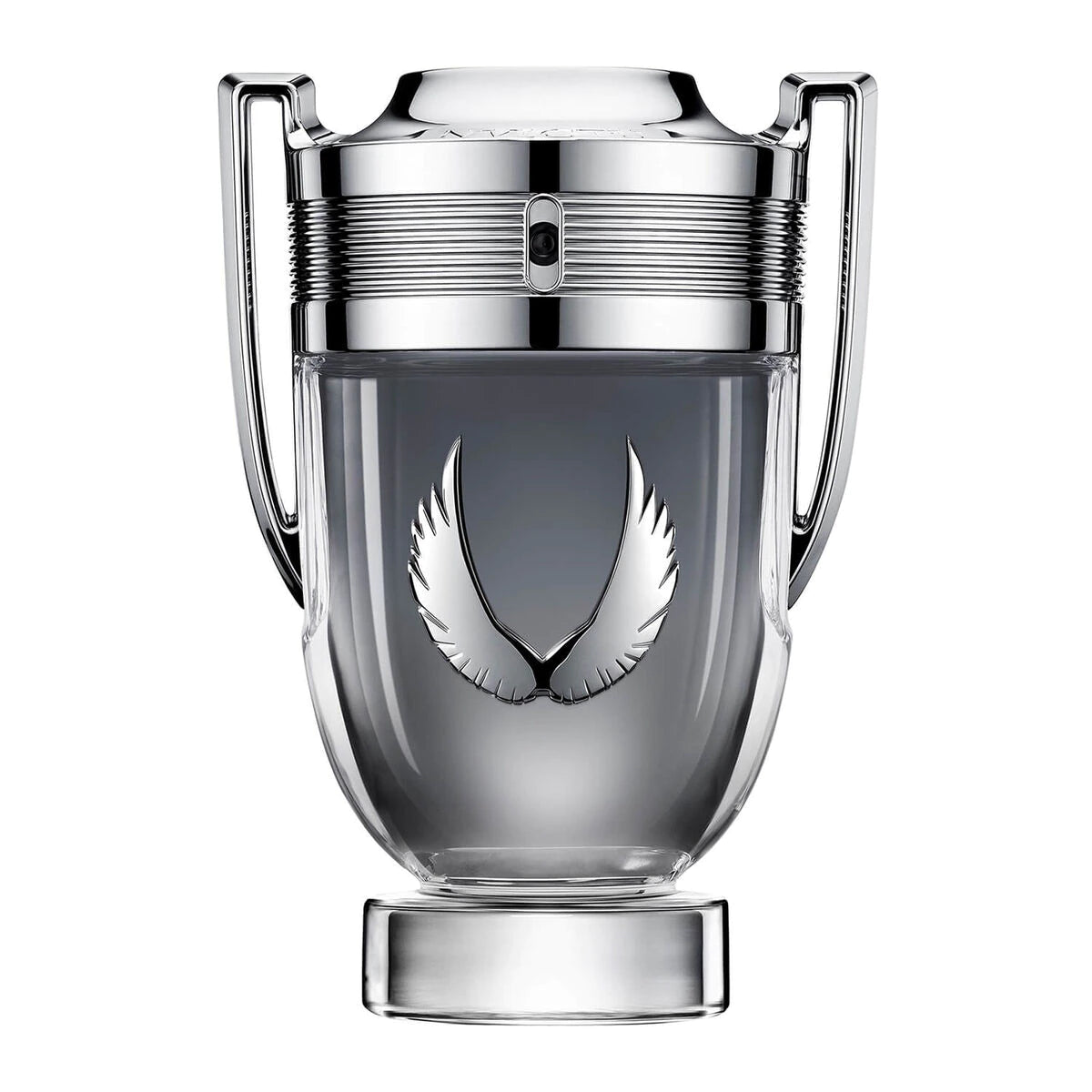 frasco Perfume Masculino Paco Rabanne Invictus Platinum Eau de Parfum frente fundo branco