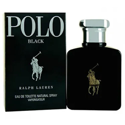 frasco Perfume Mascunino Ralfh Lauren Polo Black Eau de Toilette detalhe lateral