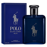 frasco Perfume Mascunino Ralfh Lauren Polo Blue Parfum detalhe lateral