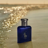 frasco Perfume Mascunino Ralfh Lauren Polo Blue Parfum detalhe do frasco
