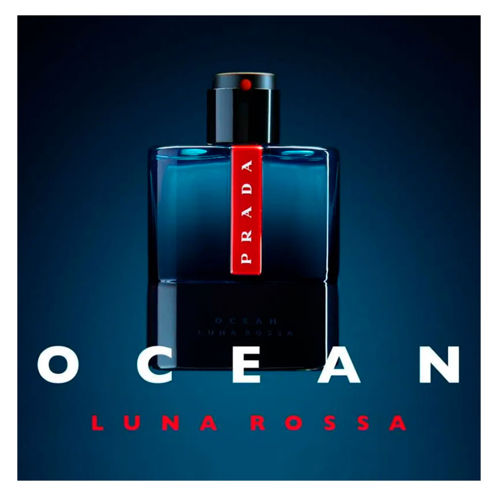 frasco Perfume Masculino Prada Luna Rossa Ocean Eau de Toilette embalagem caixa original
