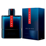 frasco Perfume Masculino Prada Luna Rossa Ocean Eau de Toilette detalhe lateral