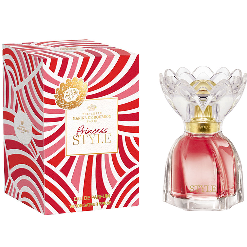 frasco Perfume Feminino Marina de Bourbon Princess Style Eau de Parfum detalhe lateral