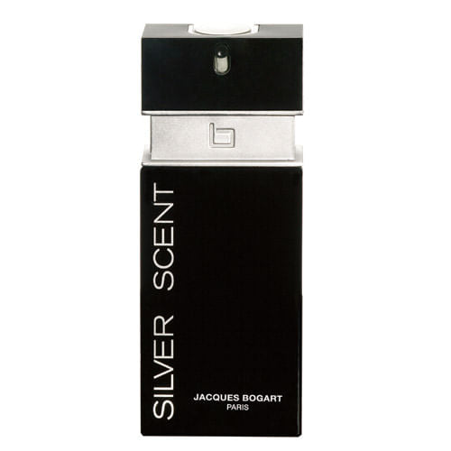 frasco Perfume Masculino Jacques Bogat Silver Scent Eau de Toilette frente fundo branco