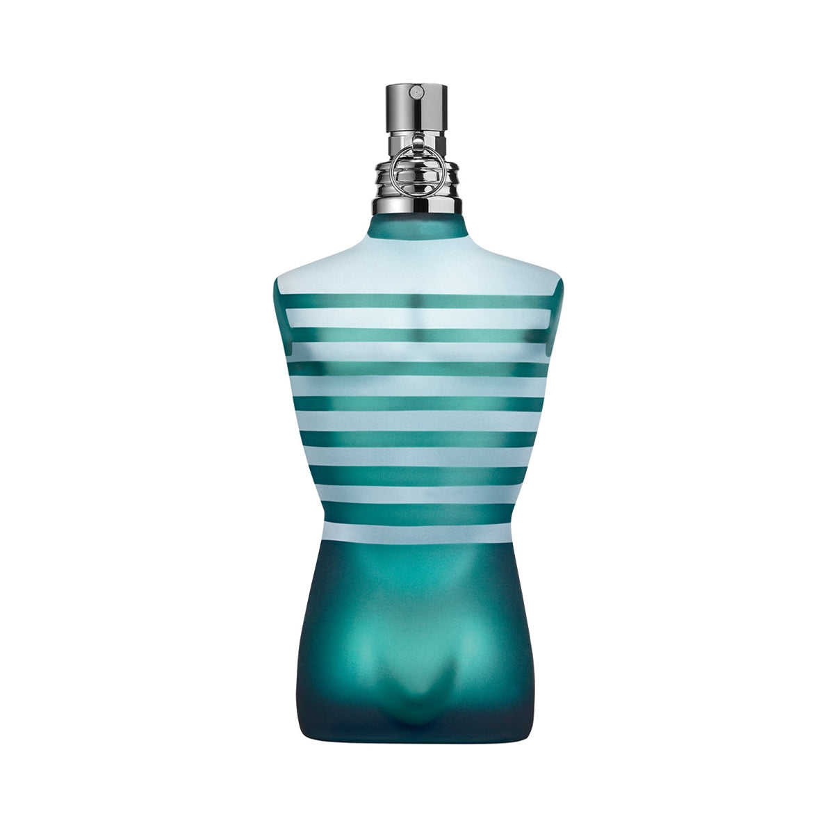 frasco Perfume Masculino Jean Paul Gaultier Le Male Eau de Toilette frente fundo branco