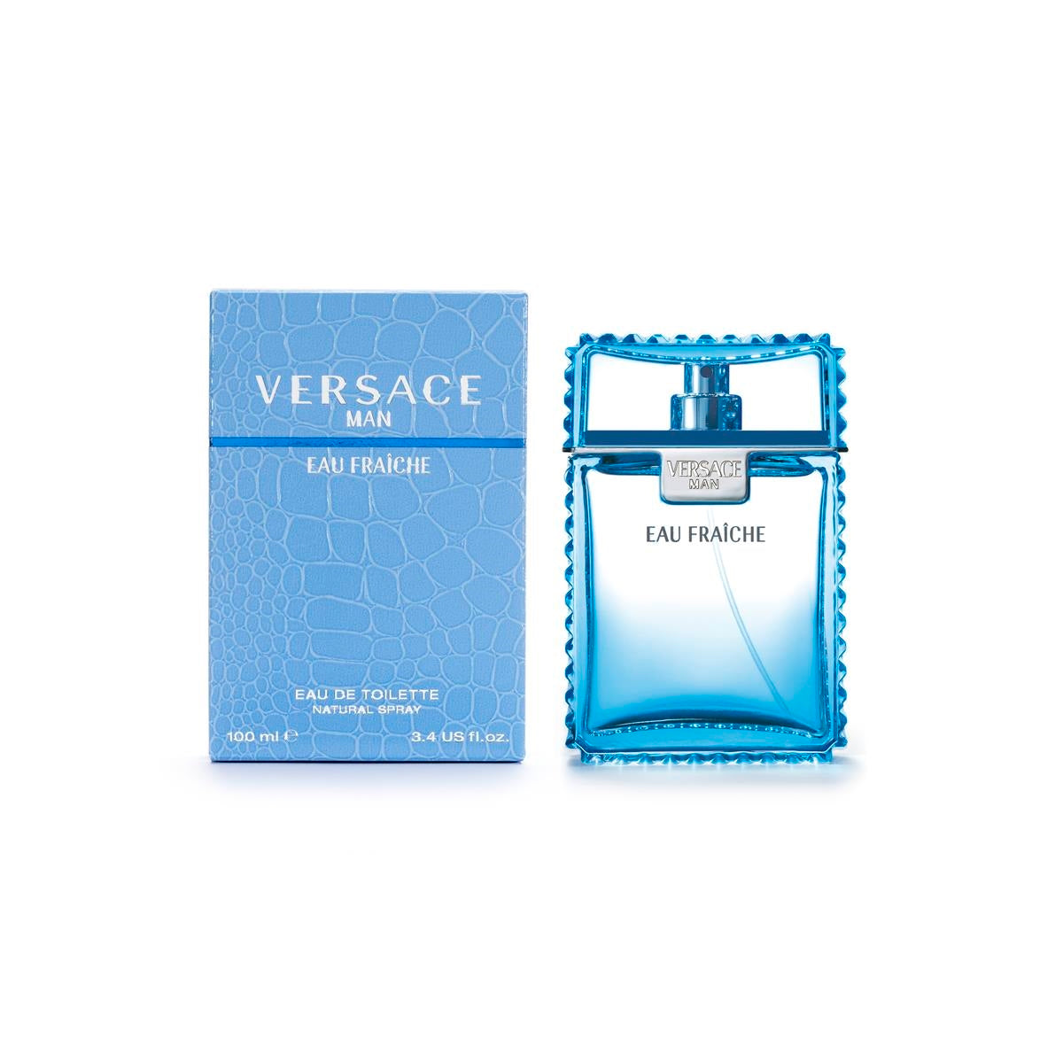 frasco Perfume Masculino Versace Eau Fraiche Eau de Toilette detalhe lateral