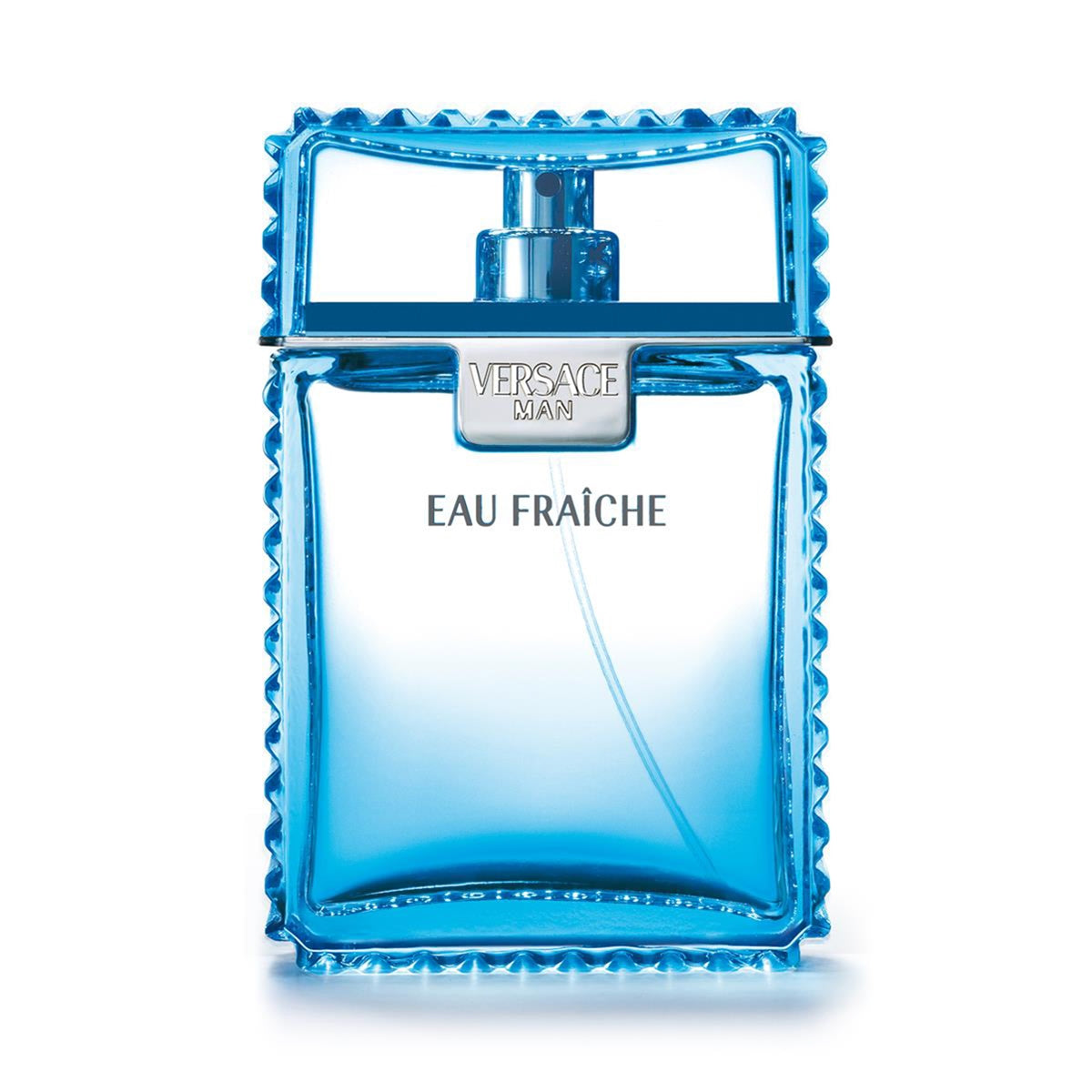 frasco Perfume Masculino Versace Eau Fraiche Eau de Toilette frente fundo branco